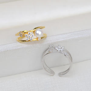 แหวนเงินแท้ S925 สำหรับผู้หญิง แบบเปิด ปรับขนาดได้ DIY ใส่ไข่มุก 4-5 เม็ด 165 พร้อมอุปกรณ์เสริมสำหรับทำเครื่องประดับ - Product Image 3