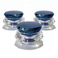 Flacon distributeur cosmétique haut de gamme de 50 g, pot de crème anti-acné, boîte bleue, format d'essai, flacon diamant, emballage de produits de soin de la peau