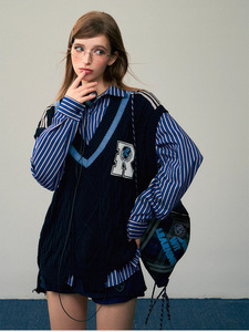 Gilet personnalisé en tricot torsadé <span class=keywords><strong>pour</strong></span> l'industrie lourde badge LOGO brodé <span class=keywords><strong>col</strong></span> en <span class=keywords><strong>V</strong></span> <span class=keywords><strong>pull</strong></span> uniforme <span class=keywords><strong>sans</strong></span> manches <span class=keywords><strong>pour</strong></span> femmes - Product Image 6