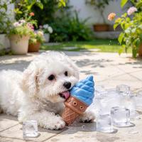 Jouet pour animaux de compagnie en forme de cornet de crème glacée TPR, remplissable d'eau, pour soulager la chaleur estivale, jouet à mâcher pour chiots et chiens de petite et moyenne taille
