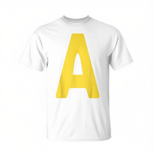 Camiseta con letra A del alfabeto amarillo sobre rojo para fiesta de disfraces de Halloween - Product Image 2