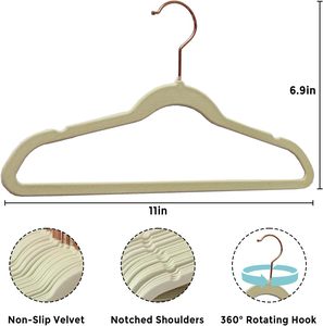 Wholesale 30 Pack Baby Velvet Hangers Space-Saving Baby Felt Hangers for Children's Closet with 10 <b>Clips</b> - Product Image 5