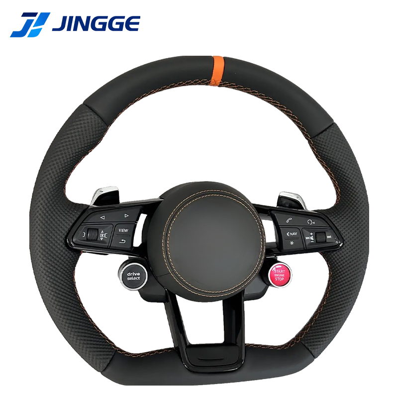 Style 2 cuir noir étiquette orange