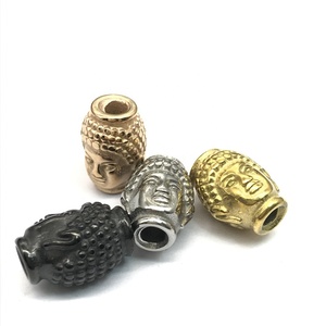 Commercio all'ingrosso logo personalizzato in acciaio inox oro argento del braccialetto che trovano spacer testa di buddha perline per monili che fanno - Product Image 2