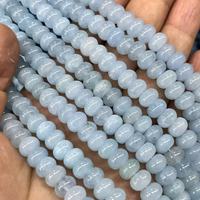 Hellblaue gemischte Jade 5x8MM glatte Rondell-Abstandsperlen, lose Halbedelstein-Scheiben für die Schmuckherstellung, ca. 380MM