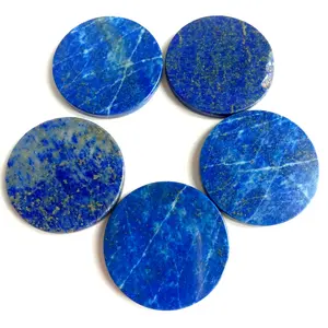 Edelsteen Cabochon Lapsi Lazuli Coin Size15mm Blauw Lapis Lazuli
