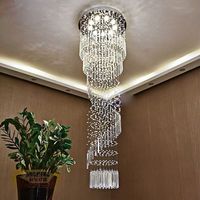 Nouveau modèle 2026, grand luminaire suspendu populaire pour salon, avec design de lustre et éclairage d'escalier rotatif, idéal pour plafonds creux, appartements loft et duplex.