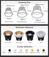Spot LED encastré Anti-éblouissement COB plafonnier LED Commercial encastrable pour intérieur hôtel bureau à domicile