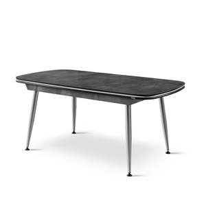 Mesa de Comedor de Lujo Rosse Marmaris con Tapa de Mármol, Ovalada, Extensible, Patas de Acero Inoxidable, Diseño Europeo Moderno, para 6 Personas, Turquía - Product Image 6
