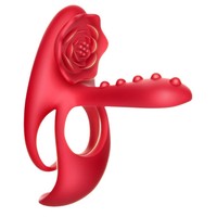 Anneau pénien pour adultes, double anneau de pénis avec stimulateur clitoridien en forme de rose et vibrateur point G, 10 modes, jouets sexuels pour hommes, femmes et couples