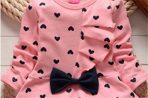 Ensembles de vêtements pour filles, tenues deux pièces automne-printemps, robe + pantalon, vêtements mignons pour bébé fille, imprimé à pois, vêtements décontractés pour enfants - Product Image 4