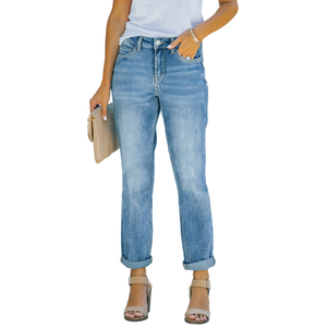 Women's <b>Jeans</b>, High-waisted <b>Jeans</b>, Women's dress <b>Jeans</b>, <b>Elastic</b>, Holes, High-waisted, Straight for Women to Wear - Product Image 1