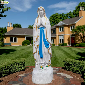 Estatua Religiosa Clásica de la Virgen María en Mármol Blanco Natural - Product Image 1