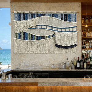 Decorazione <span class=keywords><strong>da</strong></span> Parete in Macramè con Frange Ondulate e Accenti in Legno Naturale, Produzione OEM/ODM per Interni Domestici - Product Image 5