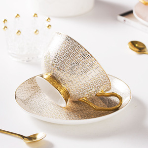 High Quality Luxury Nordic Style Ceramic Gold Coffee <b>Cup</b> and Saucer for Afternoon Tea <b>Cups</b> <b>Set</b> - Product Image 3