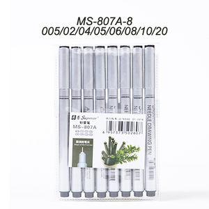 高级银外观Finliner绘图笔MS-807A 4pcs/8pcs/10pcs套装，带防水颜料墨水 - Product Image 4