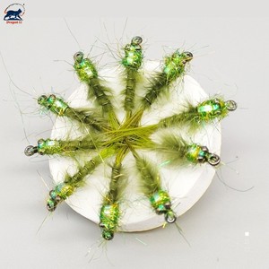 Mosca Artificial de Pesca de Hundimiento con Pluma Natural, Modelo Green Damselfly Nymph, <span class=keywords><strong>para</strong></span> Trucha, Lubina y Salmón, Talla 12 #   Señuelos de Pesca con Mosca <span class=keywords><strong>para</strong></span> Venta al por Mayor - Product Image 2