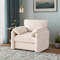 Chaise longue moderne chaise d'appoint siège confortable fauteuil surdimensionné en velours côtelé salon canapé simple chaise pour chambre