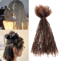Extensions de dreadlocks bouclées interlockées blondes personnalisées de 10 pouces (0,1 cm) faites à la main – Vente en gros directe usine