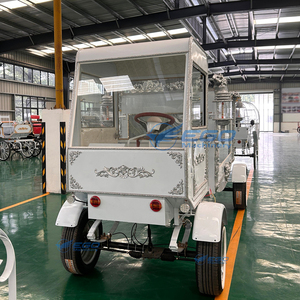 Fabricants de véhicules de transport spécialisés vendent une voiture funéraire électrique argentée de style rétro européen avec fermeture de cabine et cercueil intégré - Product Image 5