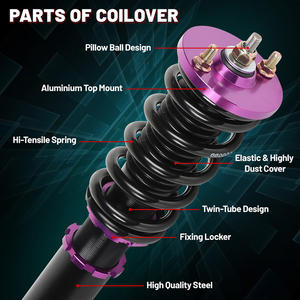 1996 2000 혼다 시빅 EK 퍼플 코일오버 쇼크용 오토서스펜션 시스템 코일오버 - Product Image 4