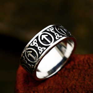 <span class=keywords><strong>Beier</strong></span> Heren Nordic Vintage Viking Keltische knoop roestvrijstalen ring Retro Europese Amerikaanse modieuze minimalistische sieraden - Product Image 3