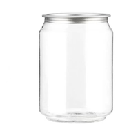 Bocaux Cylindriques Transparents en Plastique PET de Haute Qualité 250 ml Jetables pour Lait, Thé, Café ou Jus avec Couvercle en Aluminium à Ouverture Facile