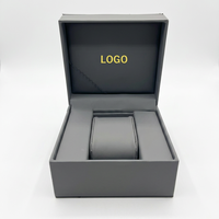Boîte à montre pour homme personnalisée à faible MOQ, étui en similicuir noir avec logo, échantillon disponible, emballage de luxe