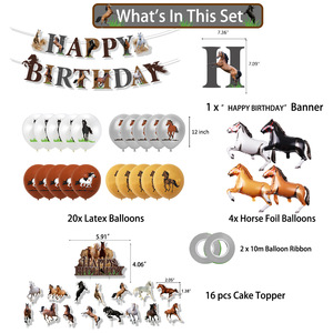 Kit <span class=keywords><strong>de</strong></span> Decoración para Fiesta Temática <span class=keywords><strong>de</strong></span> Caballos: Pancarta <span class=keywords><strong>de</strong></span> Caballo Mustang, Adornos para Pastel, Globos <span class=keywords><strong>de</strong></span> Látex, Vaquero y Pony para Cumpleaños - Product Image 2