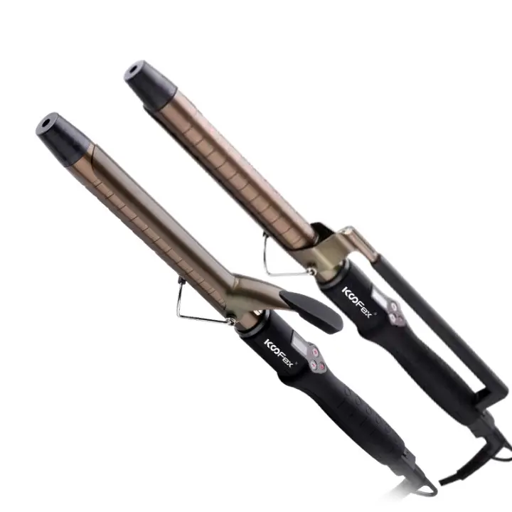 Professional Custom 450F LCD Display Salon Rotating Hair Curling Iron Titanium Barrel Hair Curler