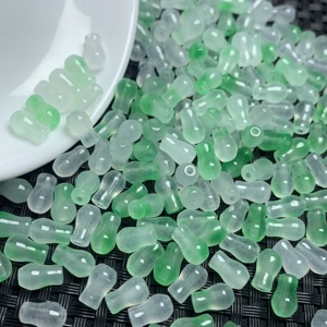 Băng trong suốt màu xanh lá cây 6x9mm hình bình đá quý hạt ngọc trang sức bông tai phụ kiện. Thành phần Vòng tay ngọc bích - Product Image 1