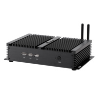 Mini PC Industriel Compact Double RS232 Sans Ventilateur Intel HD Graphics SSD/HDD Windows 10 Garantie 3 Ans Boîtier en Alliage Brossé pour Médias