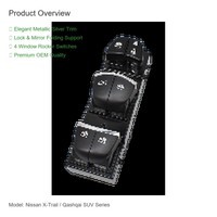 Sakelar Power Window Nissan Qashqai X-Trail Master 25401-4CL0B 25401-4EA1A dengan Trim Krom