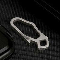 TGZUO Porte-clés en titane ultra-léger avec décapsuleur, porte-clés EDC squelette de précision CNC, connecteur de clé de voiture anti-perte
