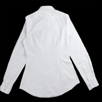 Chemises habillées en coton à manches longues pour femmes avec logo brodé personnalisé