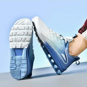 Zapatos de Skateboarding con Amortiguación de Aire para Hombre, Suela de Goma Absorbente de Impactos, Parte Superior de Malla Tejida Transpirable para Entrenamiento Deportivo Informal - Product Image 2