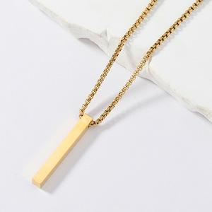 Collar Largo con Colgante Rectangular Geométrico, <span class=keywords><strong>Cadena</strong></span> Minimalista de Acero Inoxidable en Dorado, Plateado y Negro para Mujeres y Niñas, Ideal para Regalo - Product Image 6
