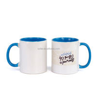 Vente en gros de tasses à café en porcelaine personnalisées par sublimation, 11 oz (350 ml), modernes, colorées, blanches, pour les fêtes, la maison et la consommation quotidienne