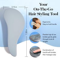 Brosse démêlante de qualité salon avec logo personnalisé, poils souples et doux, fonction coussin pour cheveux bouclés et tous types de cheveux