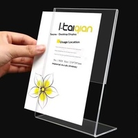 Support de menu en acrylique pré-assemblé, modèle 5020, épaisseur 2 mm, pour publicité, orientation portrait/landscape, pour bureau
