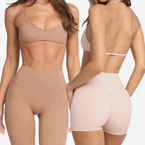 Лидер продаж, спортивная одежда, женский бюстгальтер, шорты, дышащий тренировочный комплект, спортивные костюмы для фитнеса, Быстросохнущий комплект для йоги - Product Image 3