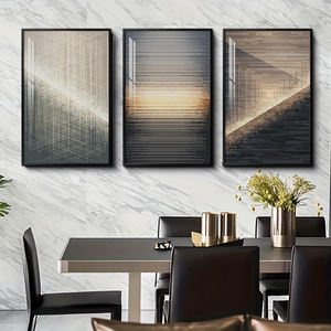 Grande Quadro Moderno di Lusso in Nero e Oro, Arte Astratta per <span class=keywords><strong>Soggiorno</strong></span>, Set di 3 Stampe Luminose per Pareti - Product Image 3