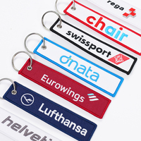Llavero Promocional con Logotipo Bordado en 3D, Etiqueta de Avión, Personaliza tu Texto, Llaveros con Bordado de Letras