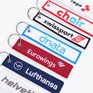 Porte-clés promotionnel avec logo brodé en 3D, style jet, personnalisable avec votre texte et broderie de lettres - Product Image 5