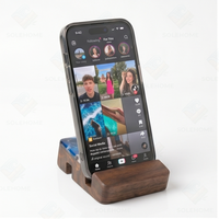 Support de téléphone en bois haut de gamme, résine océanique 3D, bambou massif, moderne et élégant, support de bureau pour smartphone, promotionnel pour entreprises