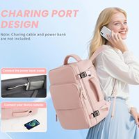 Sac à dos de voyage léger pour femmes Port de charge USB étanche sac à dos décontracté pour collège/travail vol sacs à dos pour ordinateur portable