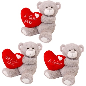 Saint-valentin — peluche ours en peluche, animal personnalisé, cœur rouge, doux, pour enfants, nouvelle collection - Product Image 1