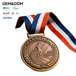 เหรียญกีฬาขายดี ริบบิ้นสั่งทำได้ แก้ไขฟรี จัดส่งเร็ว สำหรับฟุตบอล มาราธอน คาราเต้ เหรียญฟุตบอลแบบกำหนดเอง - Product Image 1