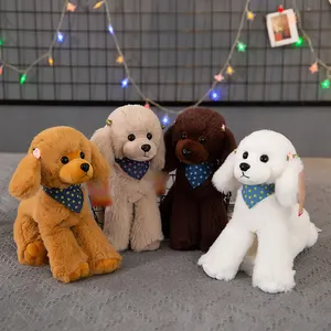 Toptan güzel özel Poodles gerçekçi köpek peluş oyuncaklar dolması & peluş hayvan oyuncak karikatür sevimli köpek oyuncak çocuklar için