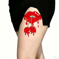 Tatouages temporaires en papier à transfert d'eau Kemeng Indian White Face Body Art Sexy, motifs floraux roses tribaux